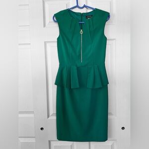 Tahari Emerald Peplum Midi Dress